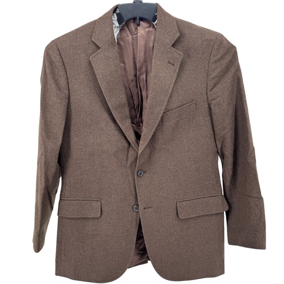 Brooks Brothers 1818 Madison Yorkshire Tweed Moon Sport Coat Blazer Brown 39R‎